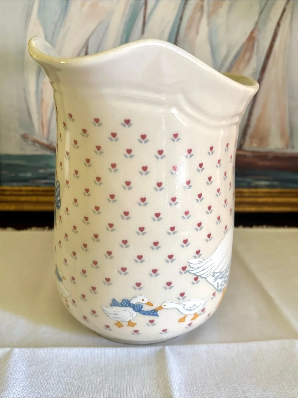 Vintage Goose Pitcher Aunt Rhody Stoneware Cottagecore Kitchen - Picture 2 of 5